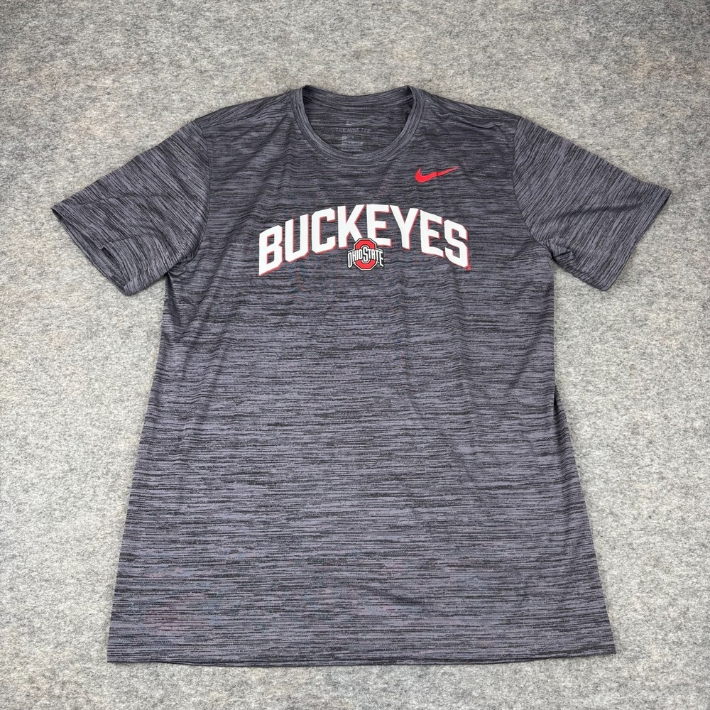 Nike Dri Fit Ohio State Buckeyes T-Shirt Tee Gray Mens Medium M